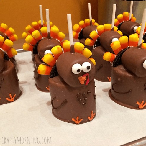 Thanksgiving Marshmallow Turkey dessert