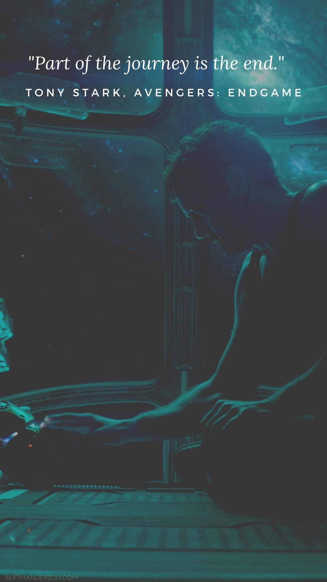 Inspirational Marvel quotes, "Part of the journey is the end." Tony Stark, AVENGERS: ENDGAME. #avengersendgame #marvelquotes #quotes #inspirationalquotes #tonystark