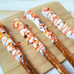 Easy Recipe Autumn Chocolate Covered Pretzel Rods