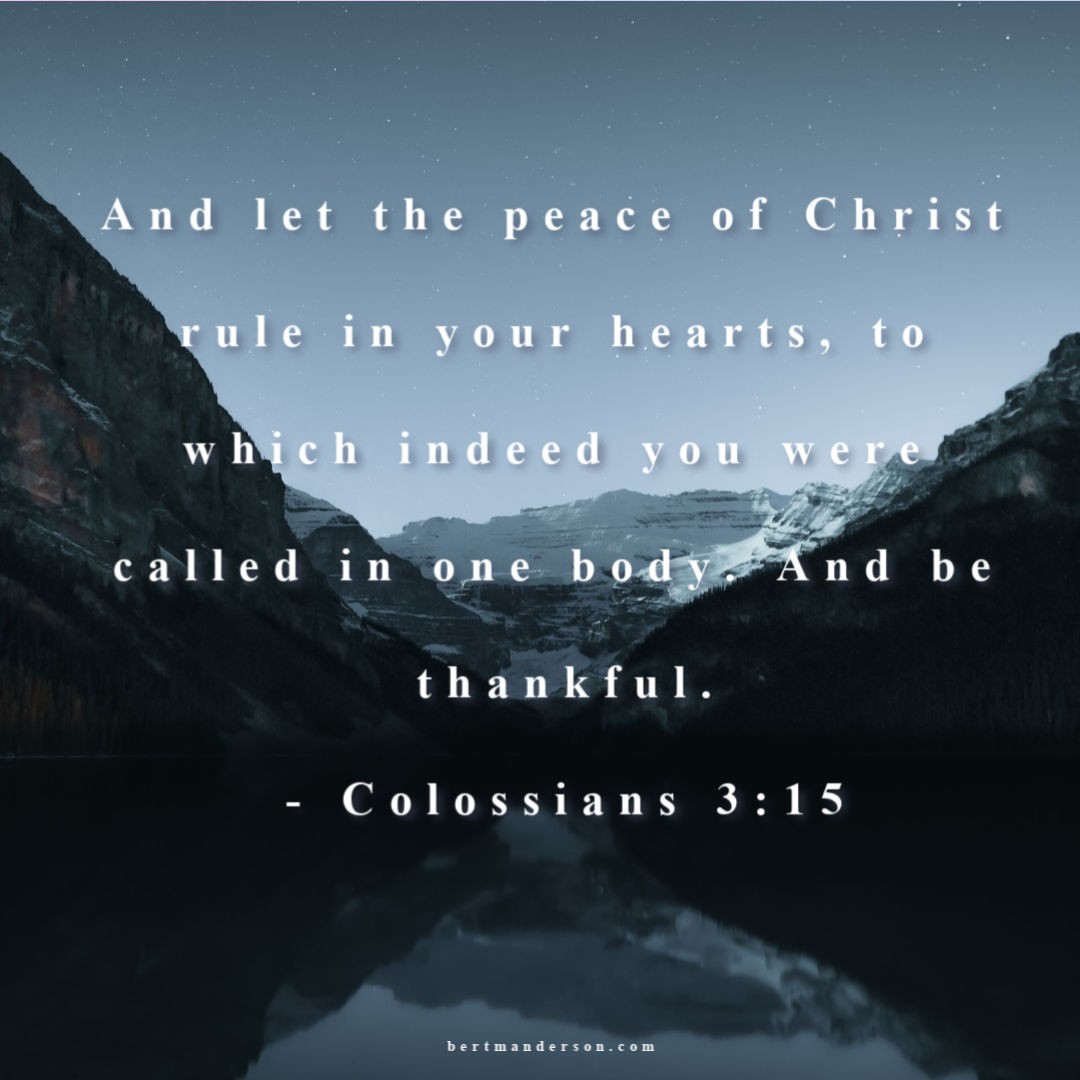 And let the peace of Christ rule in your hearts, to which indeed you were called in one body. And be thankful.- Colossians 3:15 Bible quotes about anxiety