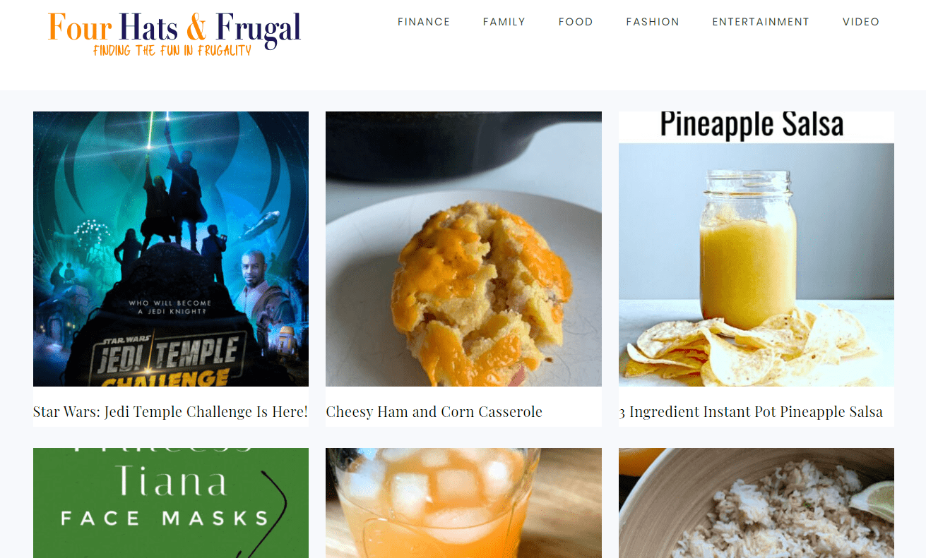 4 Hats and Frugal home page, inspirational Black moms