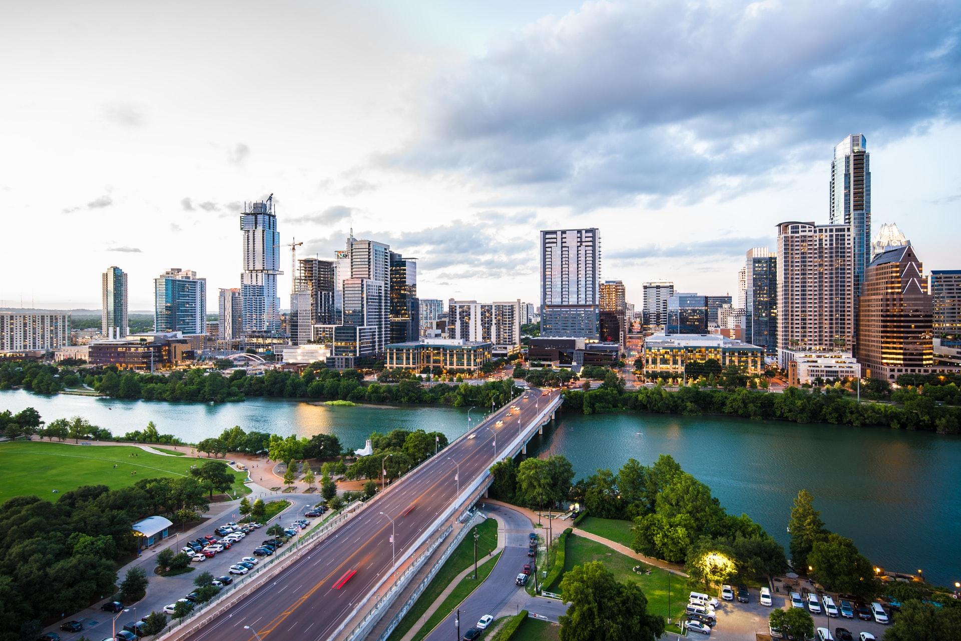 Austin, TX skyline. Destinations for moms' trip.