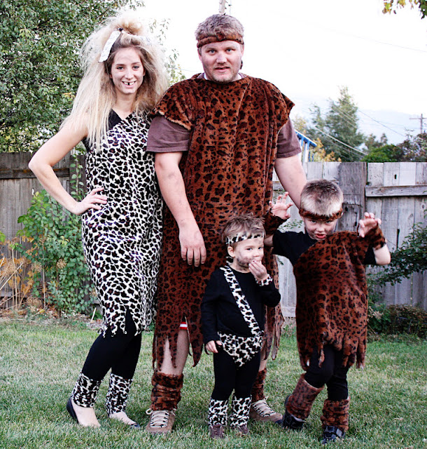 Caveman family Halloween costume